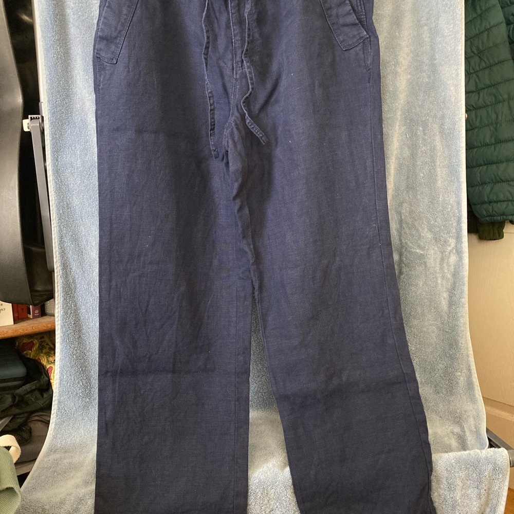 Lauren Ralph Lauren Navy Linen Pants